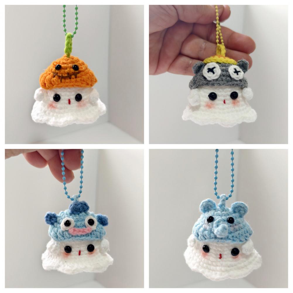 Spider Plant Hanging - かぎ針編みのハロウィン車飾り、ハロウィンかぎ針編みゴーストオーナメント、手作りのカエル、猫、クモの吊り下げ飾り